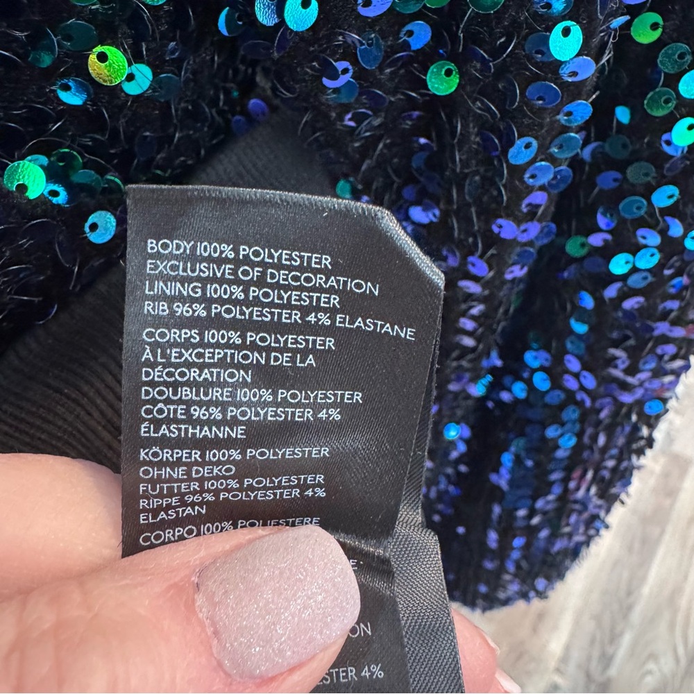 Anthropologie Black and Blue Sequin Sweater - Picture 9 of 9
